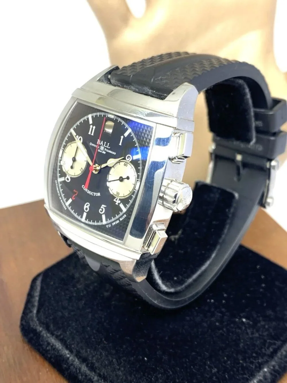 Ball Conductor Men's Watch CM2068D Automatic Chronograph Black Dial Steel 38.5mm